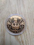 Medal Wielcy Polacy Marszałek Józef Piłsudski platerowany złotem w kapslu
