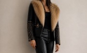 Oryginalna Ranoneska PHILIPP PLEIN skora naturalna Futro Jenota QR C