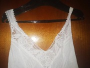 Biała koszulka nocna PRL peniuar lata 70-te mała 