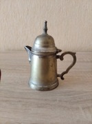 Stary zabytkowy dzbanuszek mosiądz platerowany