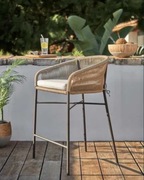 Krzesło barowe ogrodowe YANET beżowy