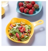 2 Sztuki Patelnia Ceramiczna Żółta Talerz Do Serwowania