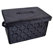 Czarne pudło dekoracyjne pikowane glamour 