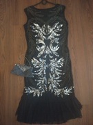 Sylwester sukienka Charleston styl lata20. XX wieku 42 + torebka