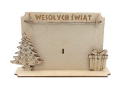 Drewniana ramka ze świątecznym motywem 