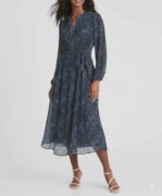 Banana Republic Zwiewna Sukienka Plisowana Midi  Wiązana  Rozmiar XS 34