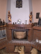 2 duże drewniane rzeźby,figurki. Kominek. Kolekcja. Rękodzieło. Dekoracja.