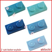 LEGO 3023 PŁYTKA 1x2 jasny średni ciemny niebieski lazurowy - 2 szt