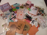 Zestaw scrapbooking notes planer truskawka + taśmy, naklejki