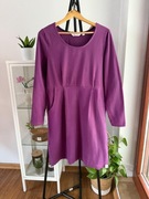 Fioletowa bawełniana sukienka plus size z kieszeniami