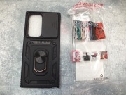 Etui Pancerne Samsung S23 Ultra Czarne Case Podstawka Zamykana osłona NOWE