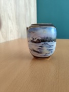 Porcelanowy wazonik ręcznie malowany pejzaż Herold Porzellan scenki wazon