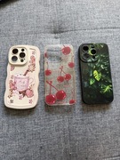 Zestaw 3 etui pokrowców case na iPhone 15 pro monstera wisienki plants