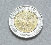 Polska III Rzeczpospolita PLN zł 5 złotych 2020 MW Y# 284