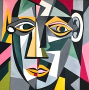 Obraz nowoczesny abstrakcja 110x110x3.5 kubizm