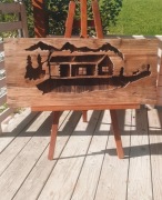 Obraz dom w górach 110x47