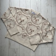 Beżowy sweter z motywem misia Bershka S loose fit wełna
