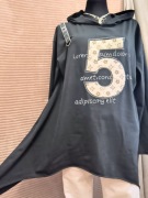 Antracytowa bawełniana bluza damska tunika z kapturem r. 3XL