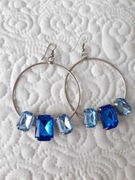 Kolczyki vintage kolczyki koła duże stal kamienie