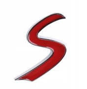 LOGO Znaczek Emblemat S RED CHROM Mini Cooper S