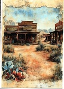 pocztówka z motywem Dzikiego Zachodu