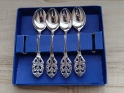 OZDOBNE SREBRZONE ŁYŻECZKI DO KAWY FILIŻANKI SZWECJA