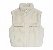 MEXX KAMIZELKA FUTERKO NOWE METKI MISIEK FUTRO BEŻOWE KURTKA