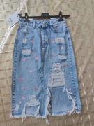 Spódnica serca jeans niebieski 