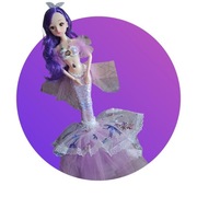 Lalka syrenka fioletowa 