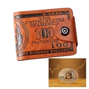 Portfel z ekologicznej skóry USD i moneta pamiątkowa Bitcoin + upominek