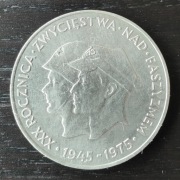 Moneta srebrna 200 ZŁ 1975 XXX ROCZNICA ZWYCIĘSTWA NAD FASZYZM 1945-1975