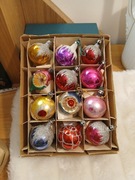 Stare szklane bombki choinkowe z okresu PRL mix