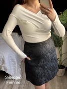 Piękna, teksturowana spódnica od Selected Femme S czarna midi elegancka