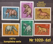 Znaczki fauna:1020: dinozaury- Bułgaria 1971r **