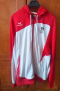 Bluza sportowa z kapturem damska biało - czerwona L