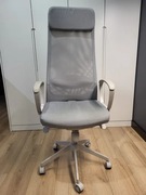 Fotel biurowy krzesło Ikea Markus Biały/Jasno szary