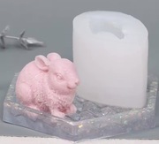 KRÓLICZEK Wielkanoc forma silikonowa 4.8*6.6 do Odlewów Świec Mydła Gipsu 