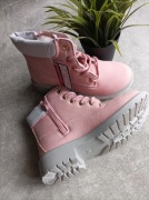 Botki/trapery casualowe na płaskiej podeszwie, ocieplane, 34