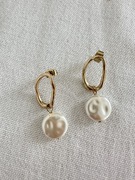 Kolczyki ślubne perła złoty sztuczne 