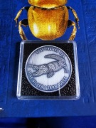 Srebrna Moneta Czad: Mandala Crocodile Krokodyl - oksydowana 1 oz