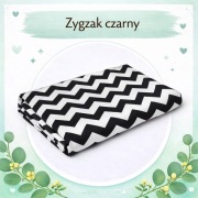 100% bawełna Tkanina materiał do szycia 1,6 x 3,0m zygzak czarny