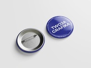 PRZYPINKI BUTTON PIN z Twoją grafiką - Ø56mm, do plecaka, na ubranie