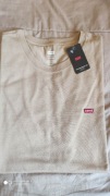Levi's beżowy t-shirt rozm L naszywka małe czerwone logo 