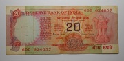 Stary banknot 20 Rupii Indie