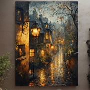 Uroczy Obraz z Widokiem na Miasto