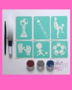 Mini zestaw tatuaży brokatowych PIŁKA NOŻNA