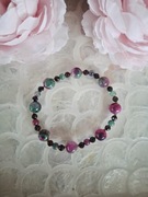 Bransoletka handmade z naturalnych kamieni hematyt granat epidot 