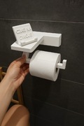 Uchwyt na papier toaletowy i telefon biały 