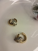 Kolczyki koła kamienie jaspis kwarc kryształ górski stal chirurgiczna 