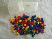 Duży zestaw klocków klocki jeżyki Wader 181 szt w pudełku